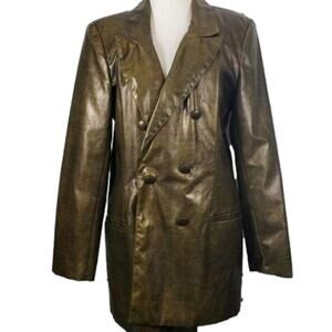 Chad Stevens Green Brown Snake Skin raincoat